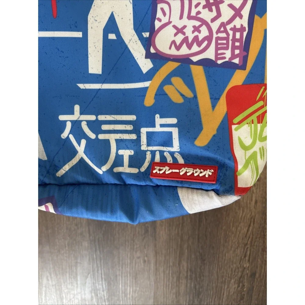 Sprayground Japanese Street Sign Backpack Limited Edition Blue Graffiti Shark